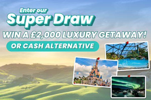 win a £2000 luxury getaway when you play your school lottery this august