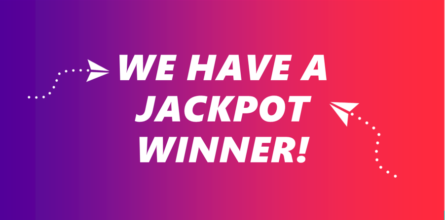 we have a your school lottery jackpot winner graphic