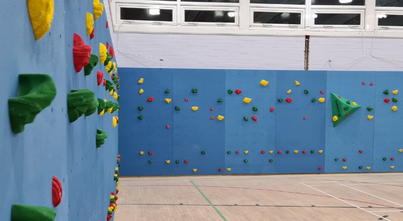 Climbing wall purchased with funds raised through Your School Lottery